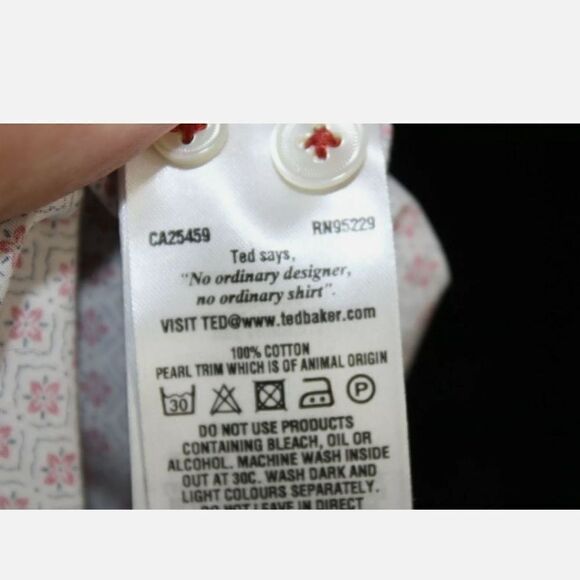 TED BAKER LONDON MENS SIZE 5 /XL LONG SLEEVE BUTTON FRONT FLIP CUFF SHIRT - Picture 8 of 8